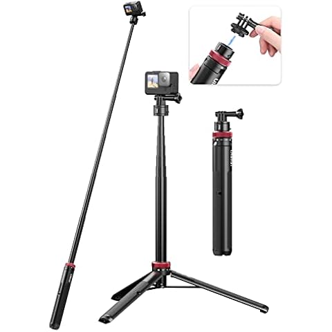 57in Selfie Stick Tripod for Action Cameras - ULANZI Go Quick II Extendable Tripod Stand Magnetic Suction Quick Release Vlog Accessories Handle for Action Cameras Cover