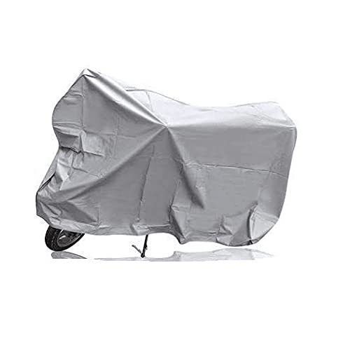 AUTOZOCO Funda para Moto Impermeable, Funda Moto para Interior, Funda Ligera para Motocicletas, Funda Anti Polvo para Moto, Funda protección Moto, Tamaño 210 x 120 cm, Gris, Apto Uso Interior