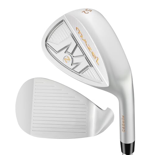 MAZEL Geschmiedete Golfkeile 52 56 60 Grad Sand Wedge Golfschläger für Herren Rechtshänder, Stahlschaft CNC gefräste Rillen für mehr Backspin (Silver Single,RH, 52 Degree) MAZEL Geschmiedete Golfkeile 52 56 60 Grad Sand Wedge Golfschläger für Herren Rechtshänder, Stahlschaft CNC gefräste Rillen für mehr Backspin (Silver Single,RH, 52 Degree)