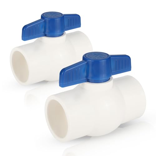 2piece EFIELD 1-1/2 Inch PVC Ball Valve (Solvent), Blue Level,Schedule 40 by EFIELD - Used condition - US$16.31