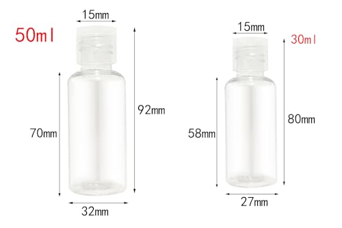 5 Pieces 1oz Flip Cap Bottles Plastic Empty Transparent Containers Bottle Refillable Squeeze for Travel Shampoo Cosmetic Lotion Toiletries (30ML)2