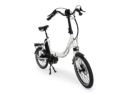 Elektro Faltrad Mobilemaster Offroad A8K F 8G mit Bosch Active Line Plus Mittelmotor, 400Wh Rahmenakku, Kette, Freilauf, Weiß - Premium E-Bike Klapprad eFaltrad Bosch Mittelmotor (Made in Germany)