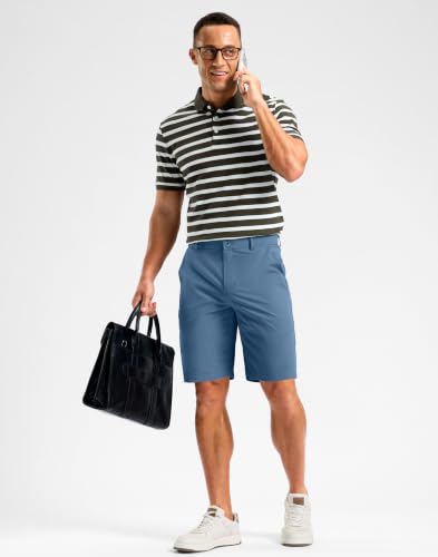 Soothfeel Men's Casual Shorts 5/7/9 Inch Golf Dress Shorts for Men Flat Front Work Lightweight Quick Dry with 4 Pockets Stone_Slab_Blue-L9_W34 — view 3