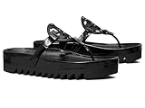 Tory Burch Women's Miller Cloud Lug Flat Sandal, Perfect Black/Perfect Black, 8.5