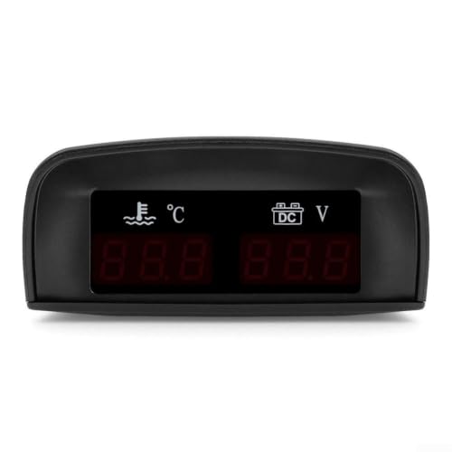 Voltímetro digital 2 en 1 y termómetro de coche para control de temperatura 2