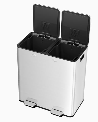 Takywep Caneca de Basura Dual 30L Acero Inoxidable miniatura 7