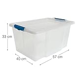 STASH’D STORAGE 50L or 80L Storage Boxes with Lids - Stackable Clear Plastic Boxes with Clip-Lock Lid - Durable & Multipurpose Storage Box for Home, Office & Garage Organisation (Pack of 1, 50 Litres) - Image 3
