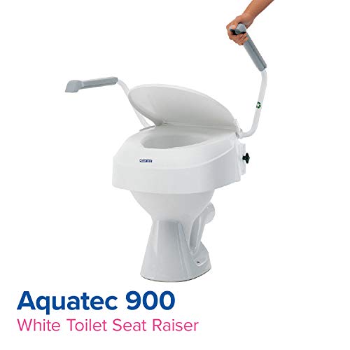 Invacare Aquatec 900 Toiletverhoging met deksel, verhoogde toiletbril voor ouderen, wit, verhoogt de zitting met 100 mm - Image 3