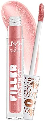 NYX PROFESSIONAL MAKEUP Filler Instinct Plumping Lip Polish, Lip Plumper Gloss - Sparkling Please (Rose Gold)