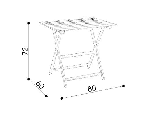 Vigor Prince Tavolo Pieghevole Legno Naturale 60x80x72cm - 2