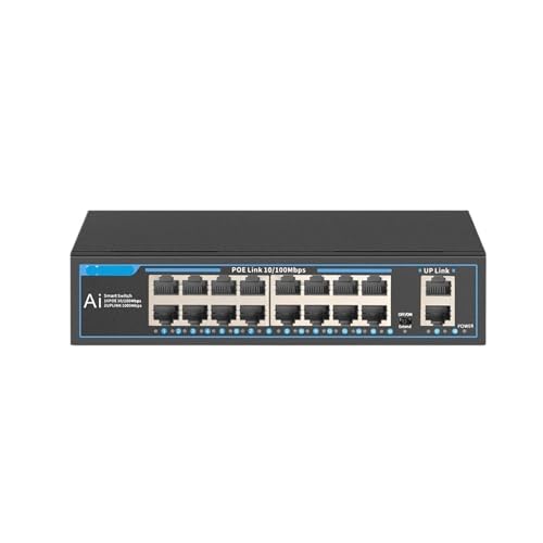Commutateur PoE 16 ports IEEE 802.3 af at pour caméra IP