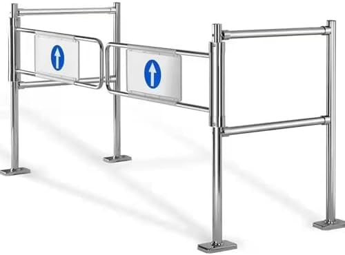 Automatic Closing Stainless Steel Safety Gate, One-Way Swing Entrance Gate, Durable 140 x 100 cm (55.1" x 39.4") Security Device for Home and Child Safety