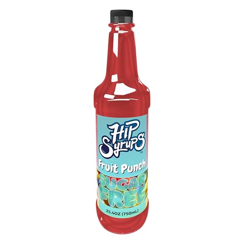Hip Syrups - Fruit Punch Sugar Free Simple Syrup Designed for Water Flavor, Bubble Tea, Boba Tea, Cocktails, Sugar Free