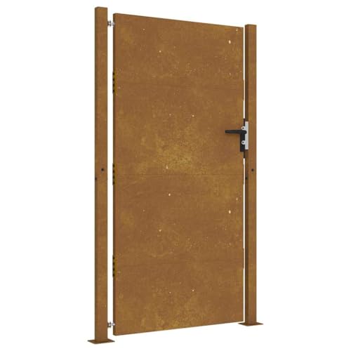 vidaXL Gartentor, Gartentür Abschließbar Wetterfest, Hoftor Eingangstor für Garten Terrasse, Tor Zauntor Gartenpforte, 105x180 cm Cortenstahl