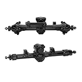 Nylon +4mm SCX24 Axles, SCX24 Axles for Axial SCX24 C10 JLU Gladiator Bronco Deadbolt 1/24 RC Crawler, 45° Max. Steering Angle (Nylon - Front and Rear Black)