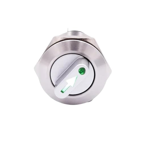 Selector rotativo impermeable IP65 con arnés de cables y luz LED 12V 3