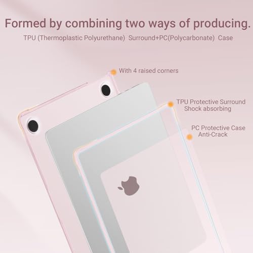 Image of MOSISO Compatible with MacBook Air 13 inch Case M5 2026 M4 2025 M3 M2 2024-2022 A3449 A3240 A3113 A2681, Seamlessly Closes Anti-Crack&Anti-Fingerprints Hard Shell for MacBook Air 13.6, Pink