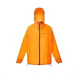 HIKEBURGER 3F UL GEAR Rain Jacket,Ultralight 15D Nylon Rain Poncho,Rain Coats Zip Waterproof for Outdoor Traveling,Backpacking,Hiking (US, Alpha, Medium, Regular, Regular, Orange)