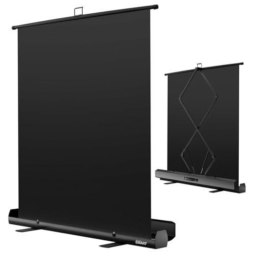 EMART Fondo Negro 155x200cm, Rollo de Pantalla Negro para Fondos Fotográficos, Fondo con Soporte para Estudio, Videoconferencias, TikTok, Zoom