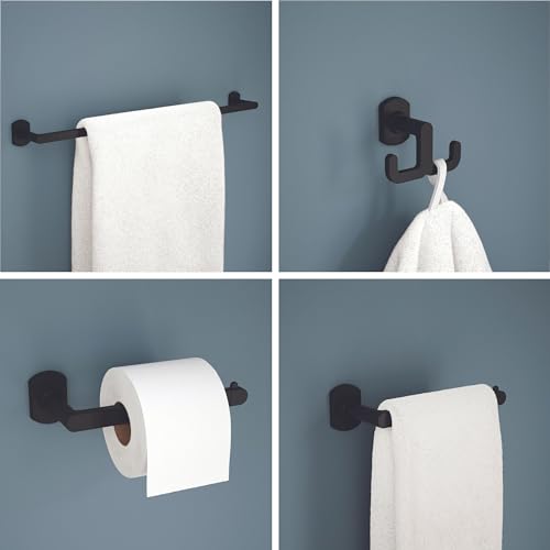Franklin Brass GRNV64-MB Granville 4-Piece Bath Hardware Set, Matte Black - Image 4