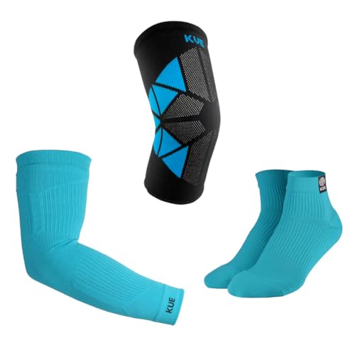 Image of KUE Athletic Essential Kit | Sports Kits For Men Women | Kit Set For Men | Badminton Kit Gym Kit Football Kit Cricket Kit Combo Set (CricketKit-Blue, S /M)