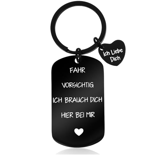 Fahr Vorsichtig Schl&uuml;sselanh&auml;nger Gl&uuml;cksbringer Schutzengel Auto Ich liebe Dich Adventskalender F&uuml;llung M&auml;nner F&uuml;hrerschein Bestanden Geschenk F&uuml;hrerscheinpr&uuml;fung f&uuml;r Frauen Ihn Freund Ehemann Papa