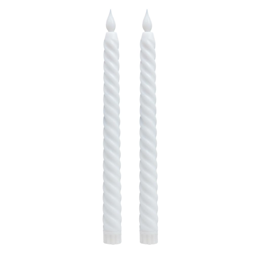 TANGSIYANG Led Candles LED Candles Lights Decorative Christmas Lamp Long Wick Flameless Candlesticks(2 pcs,White)