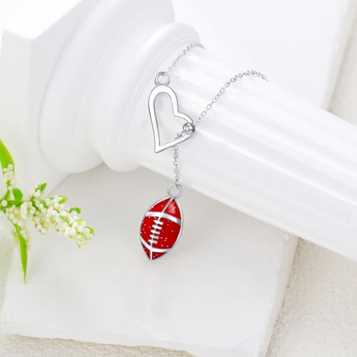 YFN Sport Ball Gift Sterling Silver Football/Basketball Y-Necklace Ball Pendant Sport Jewelry for Women3