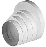 Material: Kunststoff. Ø 100 110 120 125 150 mm Reduzierverbinder Reduzierstück Reduktion Rohr Übergang Lüftung Rundrohr Ventilation Lüftungskanal Ventilator Universal RKO Ø 100-150 mm