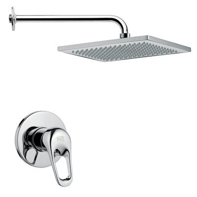 RemerSS1118-CR SS1118 Mario Rectangular Modern Shower Faucet Set, Polished Chrome