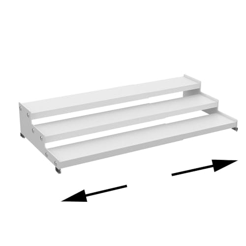 Ipotive Premium Spice Rack Organizer for Countertops - 3-Tier Space-Saving Kitchen Organizer for Spice Jars, Oil Bottles and Utensils 1 Pack White (Modern Rust-Resistant Design)
