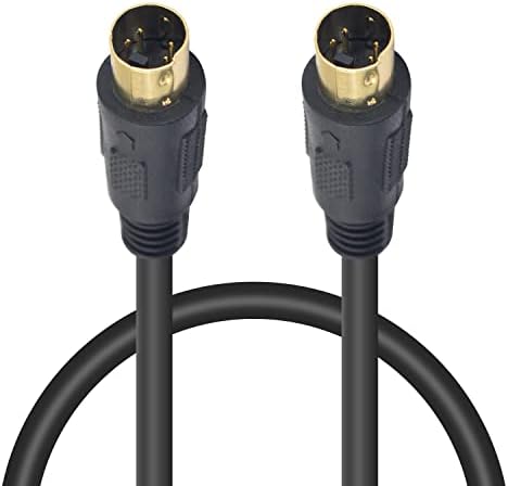 Poyiccot S-Video Cable, 3.3ft Mini DIN 4 Pin S-Video Cable Male to Male Gold Plated Mini DIN 4 Pin Connector Compatible with DVD Player, Home Theater, DSS receivers, VCRs, DVRs/PVRs