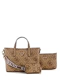 GUESS BOLSA LATONA II MINI TOTE COLOR CAFÉ LOGO