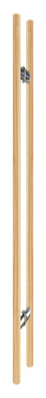 CWCQGH Push Pull Door Handle, Sliding Barn Door Handle, H Shape Double Sided Round Bar Push Pull Door Handle for Heavy Interior Exterior,Natural-40cm(1.3ft)