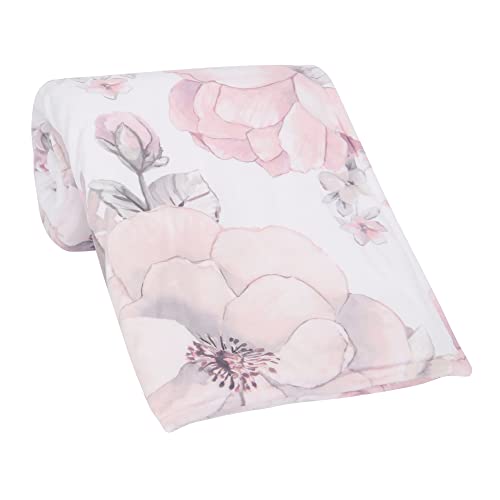 Lambs & Ivy Botanical Baby Watercolor Floral Pink Sherpa Fleece Baby Blanket #TOP3