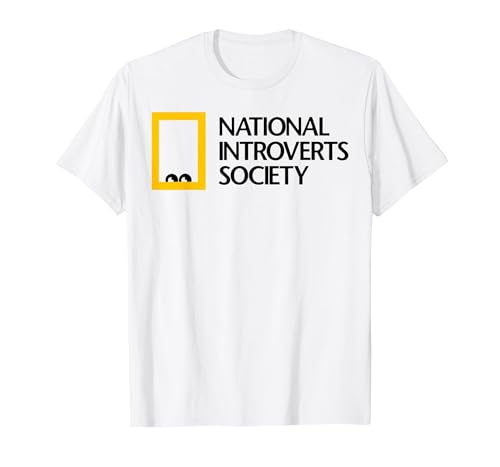 National Introverts Society T-Shirt, Men, White, Large