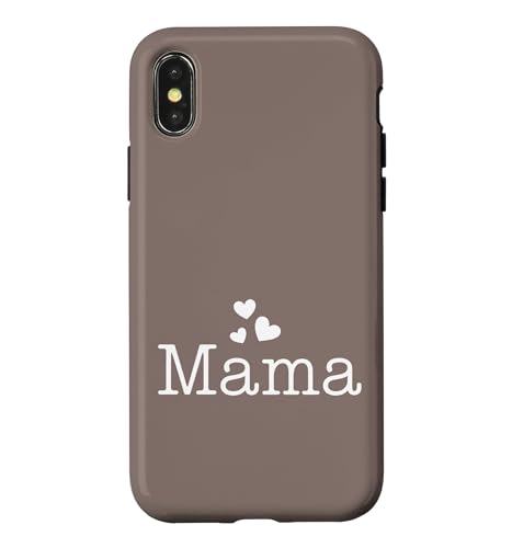Taupe - Mama Hearts �X�N���v�g ���킢�� �~�j�}���X�g �^�C�|�O���t�B �X�}�z�P�[�X iPhone X/XS �p