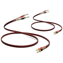 Package Include: 2 Pack 2m / 6.56FT OFC HiFi Speaker Cable with Gold-Plated Banana Tip Plugs. Come with one pair (2 pack) OFC Speaker Wire cable with Banana Plugs suitable for connect with two speakers. Each cable has 2 banana plugs connectors at bot...