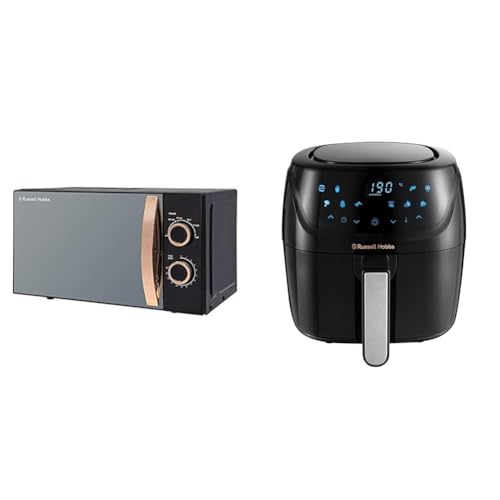 Russell Hobbs RHM1727RG 17 Litre 700 W Rose Gold Solo Microwave with 5 Power Levels & 4L Rapid Digital Air Fryer [7 Cooking Functions |10 Programs] Energy Saving