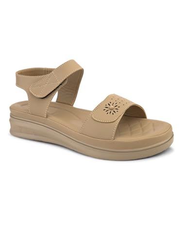Image of XE Looks Women's Comfort Sandal with Perforated Strap & Adjustable Back Closure