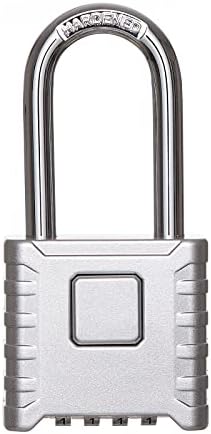 ZGSJ Combination Lock Outdoor Combination Lock Heavy Duty Padlock Resettable Combination Lock (Sliver Long)