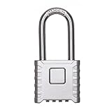 ZGSJ Combination Lock Outdoor Combination Lock Heavy Duty Padlock Resettable Combination Lock (Slive