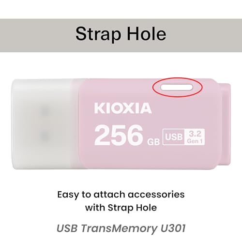 Image of KIOXIA Former Toshiba Memory U301 256GB USB 3.2 Gen 1 Flash Drive - High-Speed, Compact, with 5 Years Warranty (Pink) Made in Japan
