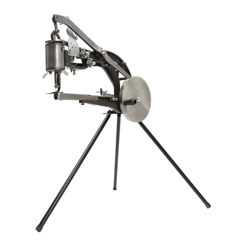 Máquina de coser manual de cuero, máquina de coser profesional para cuero, tienda de campaña y materiales gruesos de hasta 5 mm, máquina de coser manual con plato giratorio de 360° y base estable