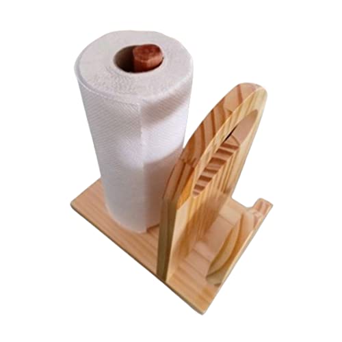 RIKINTE Suporte Porta Papel Toalha e Guardanapo de Madeira Artesanal Rustico Mesa Cozinha Restaurant