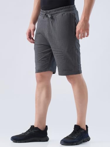 Image of Park Avenue Men Comfort Fit Solid Pattern Pure Cotton Flat Front Loungewear Shorts