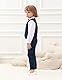mintgreen Baby Junge Kleidung Formal Hochzeit Anzug Gentleman Weste Outfit Taufe Hosenträger Fliege Satz, Marine, 18-24 Monate, 90