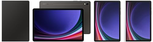 Image of Samsung Galaxy Tab S9 RAM 8 GB, ROM 128 GB Expandable, S Pen in-Box, Wi-Fi Tablet, Gray with S9 Screen Protector, Transparent & S9 Notepaper Screen, White & S9 Book Cover Keyboard, Black