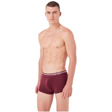 Emporio Armani Burgundy Men's Trunk with Logo Cover