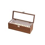 Esta antigua caja de almacenamiento de joyas de madera combina un elegante diseño retro con protecciones a prueba de polvo y ofrece espaciosos compartimentos forrados para organizar de forma segura pulseras, collares de oro, brazaletes de plata y delicadas baratijas